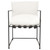 Brooks Black Iron Hammock Style Dining Chair with White Cushion