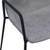 Dean Two-Toned Modern Stone Grey Vegan Leather and Matte Black Iron Framed Dining Arm Chair, Set of 2