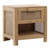 Elliana Teak and Woven Rattan 1-Drawer Side Table in a Natural Finish