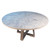 Evan 63" Round Reclaimed Elm Pedestal Dining Table Finished in Light Wash Finish