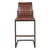 Greyson Genuine Full Grain Leather and Steel Modern Barstool in Vintage Brown