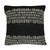 Jade Handwoven Cotton Blend 20" x 20" Square Throw Pillow in Black with White Stitching