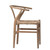 Kairo Natural Oak and Woven Wicker Wishbone Back Dining Arm Chair