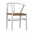 Kairo White Oak and Natural Woven Wicker Wishbone Back Dining Arm Chair