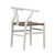 Kairo White Oak and Natural Woven Wicker Wishbone Back Dining Arm Chair