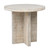 Landon 24" Round Reclaimed Pine Whitewash End Table with Cross Base