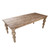 Maeve 84" Rectangular Reclaimed Pine Dining Table with Carved Four Poster Legs Finished in an Antique Seal