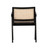 Malachi Black Oak and Natural Rattan Dining Arm Chair