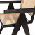 Malachi Black Oak and Natural Rattan Dining Arm Chair