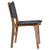 Maverick Top Grain Woven Black Leather with Teak Frame Dining Side Chair