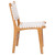 Maverick Top Grain Woven White Leather with Natural Teak Frame Dining Side Chair