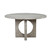 Maya 54" Round Reclaimed Pine Whitewash Dining Table with Cutout Cross Pedestal Base