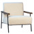 Owen Natural Mindi Wood and Cream Cotton Upholstered Modern Occasional Chair