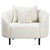 Rani White Boucle Round Back Barrel Chair with Throw Pillows