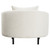 Rani White Boucle Round Back Barrel Chair with Throw Pillows