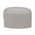 Shawn Off-White Boucle Round Ottoman with Round Half-Bezel Foot