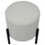 Skyler 16" Round White Boucle and Black Iron Ottoman