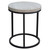Umbre 18" Bleached Reclaimed Mango Wood and Black Iron Round Side Table