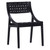 Willow Black Stained Teak and Black Woven Full Grain Leather Chair