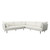 London White Boucle Modern Track Arm with 2 Throw Pillows, Sectional