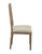 Linen and Oak Caned Back Side Chair - Set of 2