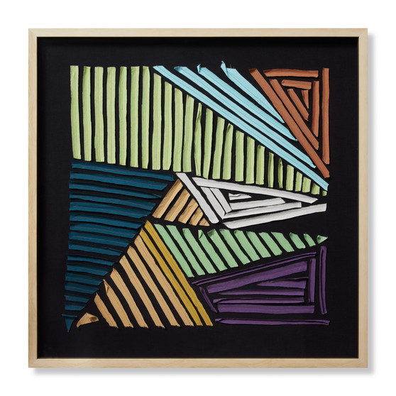 Loloi Straight Forward Black  Multi 3-4 X 3-4 Wall Art