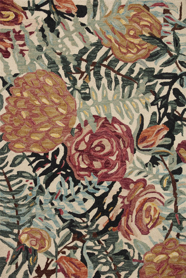 Loloi Belladonna Ivory  Lagoon 18 x 18 Sample Rug