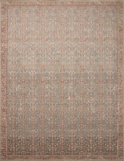 Angela Rose x Loloi Aubrey Blue  Terracotta 18 x 18 Sample Rug