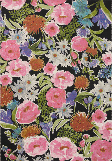 Loloi II Botanical Black  Multi 18 x 18 Sample Rug