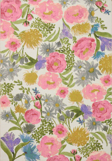 Loloi II Botanical Ivory  Multi 18 x 18 Sample Rug
