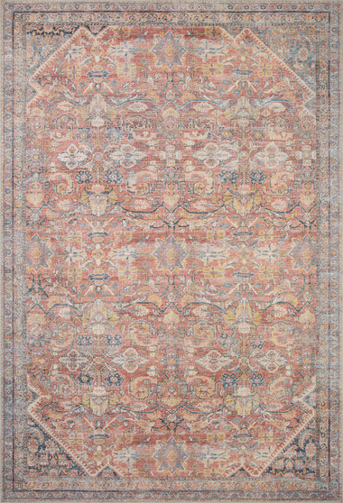 Loloi II Adrian Rust  Denim 18 x 18 Sample Rug