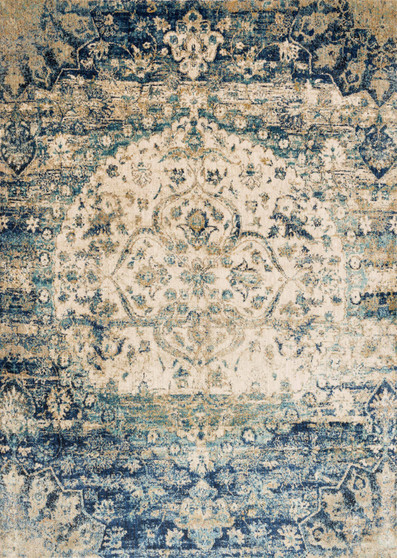 Loloi Anastasia Blue  Ivory 18 x 18 Sample Rug