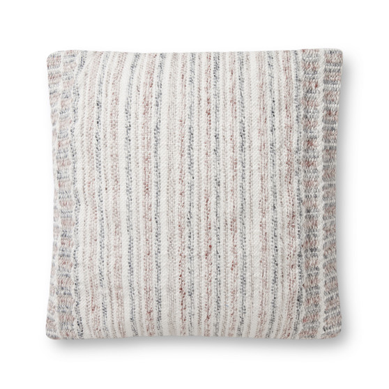Loloi PLL0070 Grey  Natural 22 x 22 Cover wDown Pillow