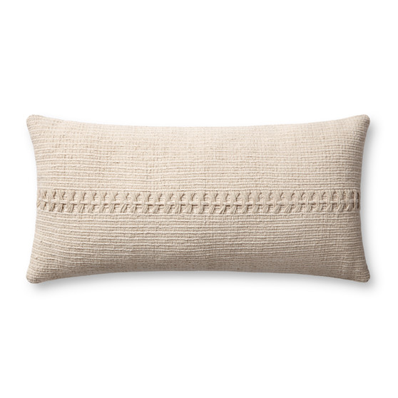 Chris Loves Julia x Loloi Harvey Ivory 12 x 27 Cover wDown Pillow