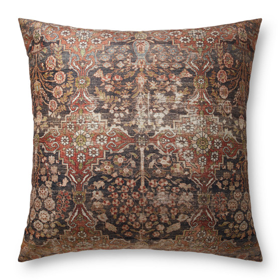 Loloi FP0013 Red  Multi 36W x 36D x 6H Pillow