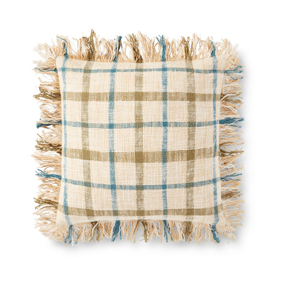 Loloi P0940 Natural  Multi 18 x 18 Cover wDown Pillow