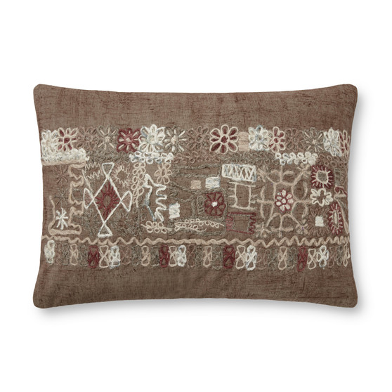 Loloi PLL0003 Taupe  Multi 16 x 26 Cover wDown Pillow