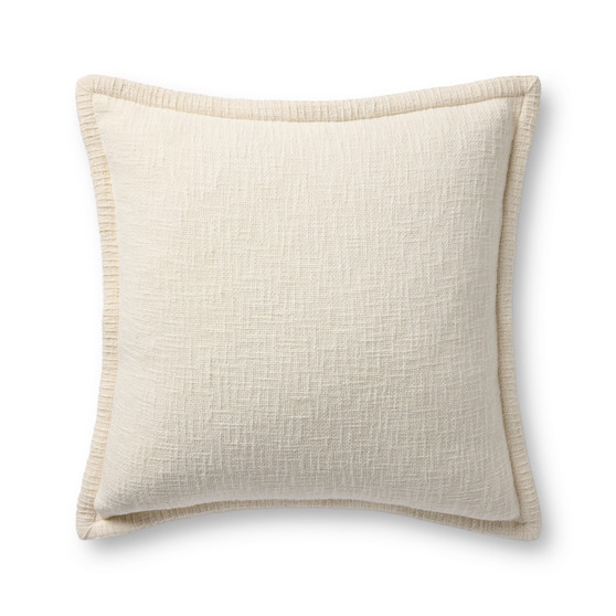 Loloi PLL0109 Ivory 22 x 22 Cover wDown Pillow