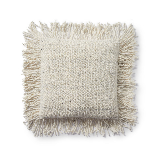 Loloi PLL0033 Ivory 18 x 18 Cover wDown Pillow