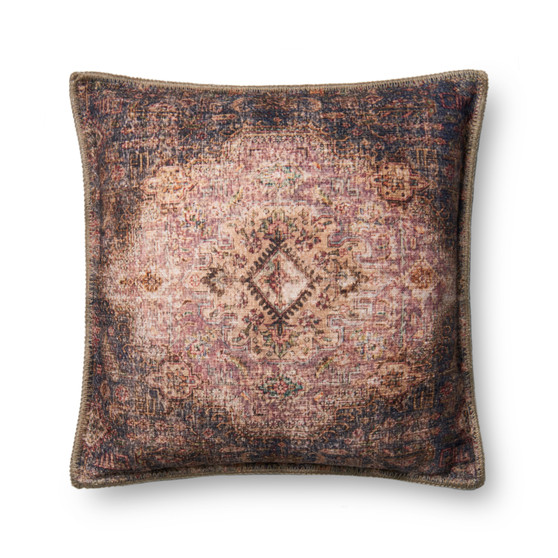 Loloi P0653 Beige  Multi 22 x 22 Cover wDown Pillow