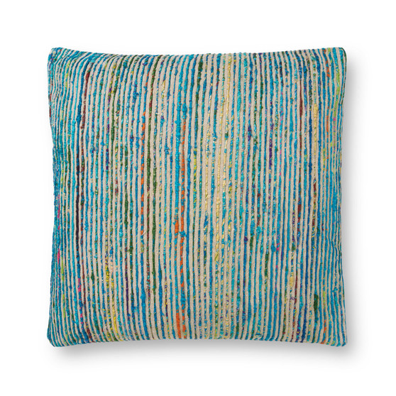 Loloi P0242 Blue  Multi 22 x 22 Cover wDown Pillow