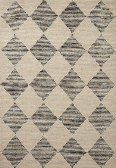 Chris Loves Julia x LoloiFrancis Beige  Charcoal 18 x 18 Sample Rug