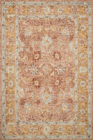 Loloi Julian Terracotta  Gold 18 x 18 Sample Rug