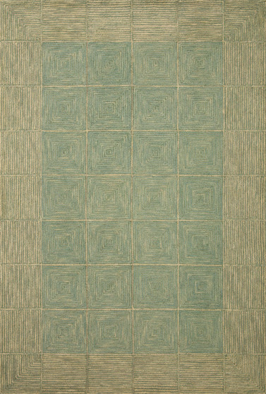 Chris Loves Julia x LoloiFrancis Green  Natural 18 x 18 Sample Rug