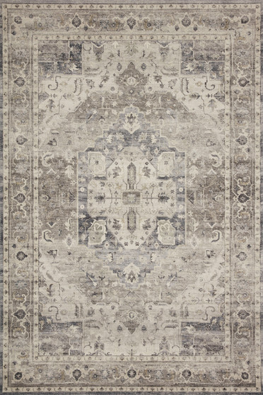 Loloi II Hathaway Steel  Ivory 18 x 18 Sample Rug