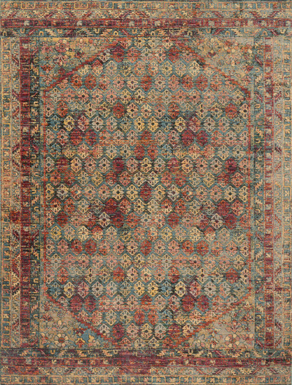 Loloi Javari Slate  Berry 18 x 18 Sample Rug
