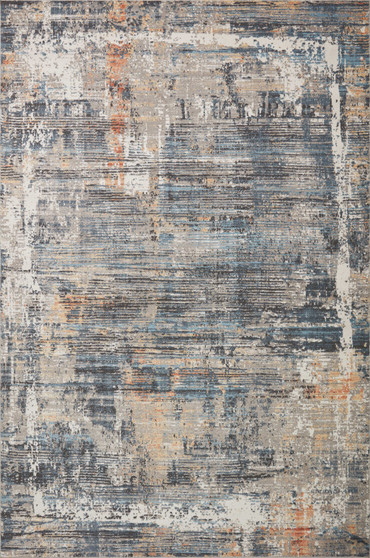 Loloi II Maeve Slate  Apricot 18 x 18 Sample Rug
