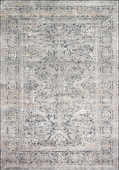 Loloi II Lucia Steel  Ivory 18 x 18 Sample Rug