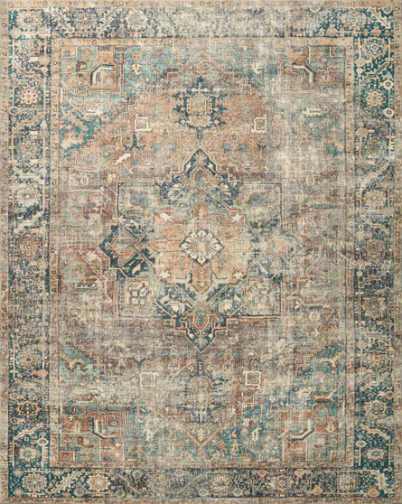 Loloi II Margot Terracotta  Lagoon 18 x 18 Sample Rug