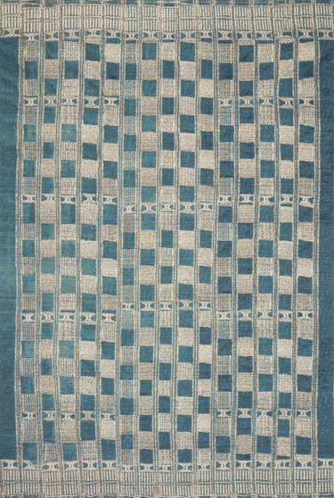 Loloi Mika Blue  Ivory 18 x 18 Sample Rug